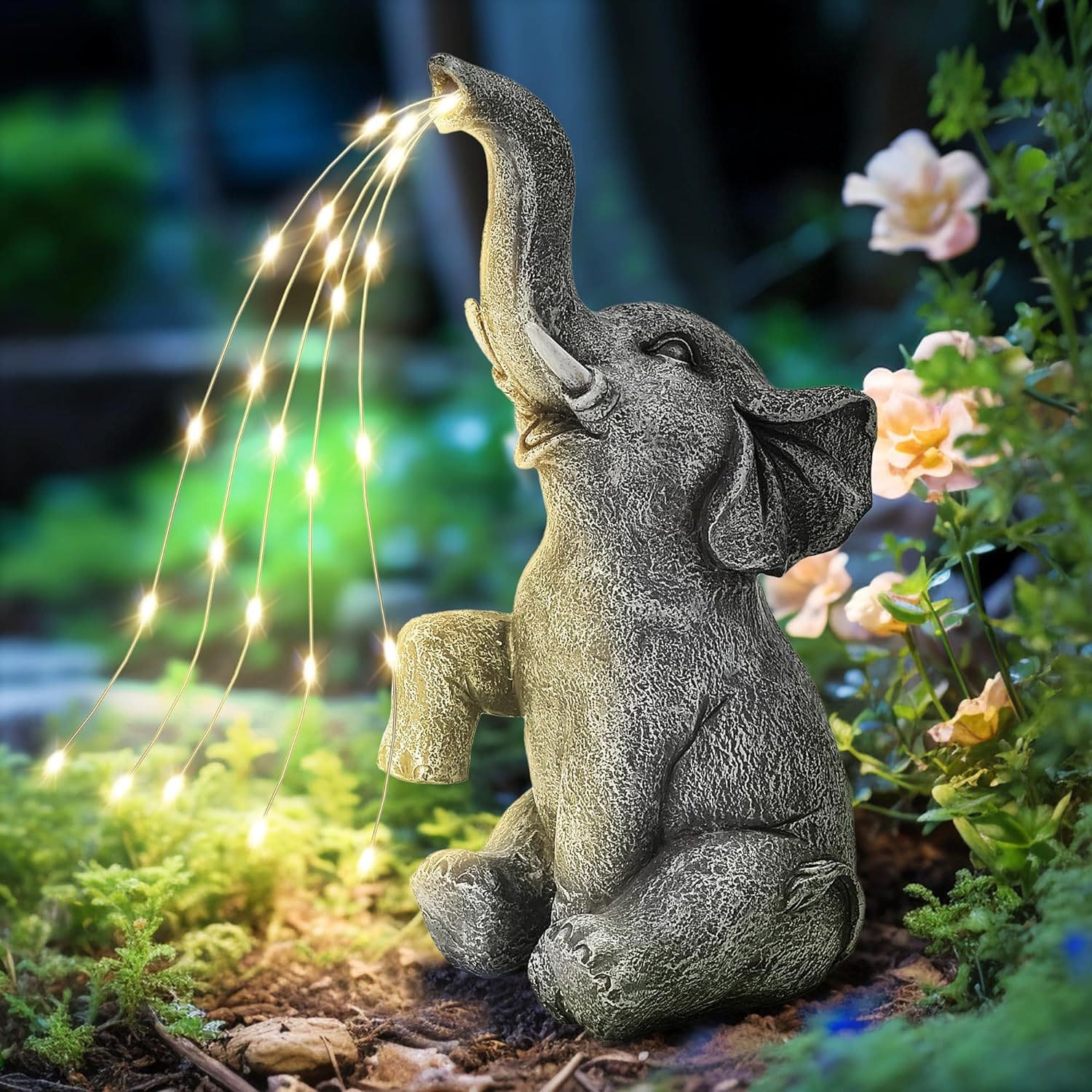 Nhựa hàng thủ công mô phỏng động vật voi năng ngoài trời bền đẹp, thân thiện  nan