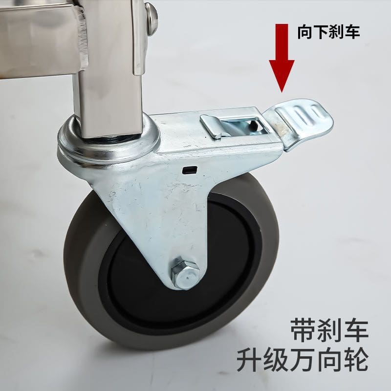 Xe đẩy đồ ăn bằng thép không gỉ dày, xe chất lượng cho khách sạn DKS-531