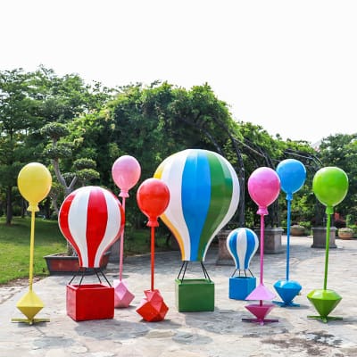 Khinh khí cầu ngoài trời điêu khắc sợi thủy tinh ngoài trời bền đẹp, thân thi DTTNT_01