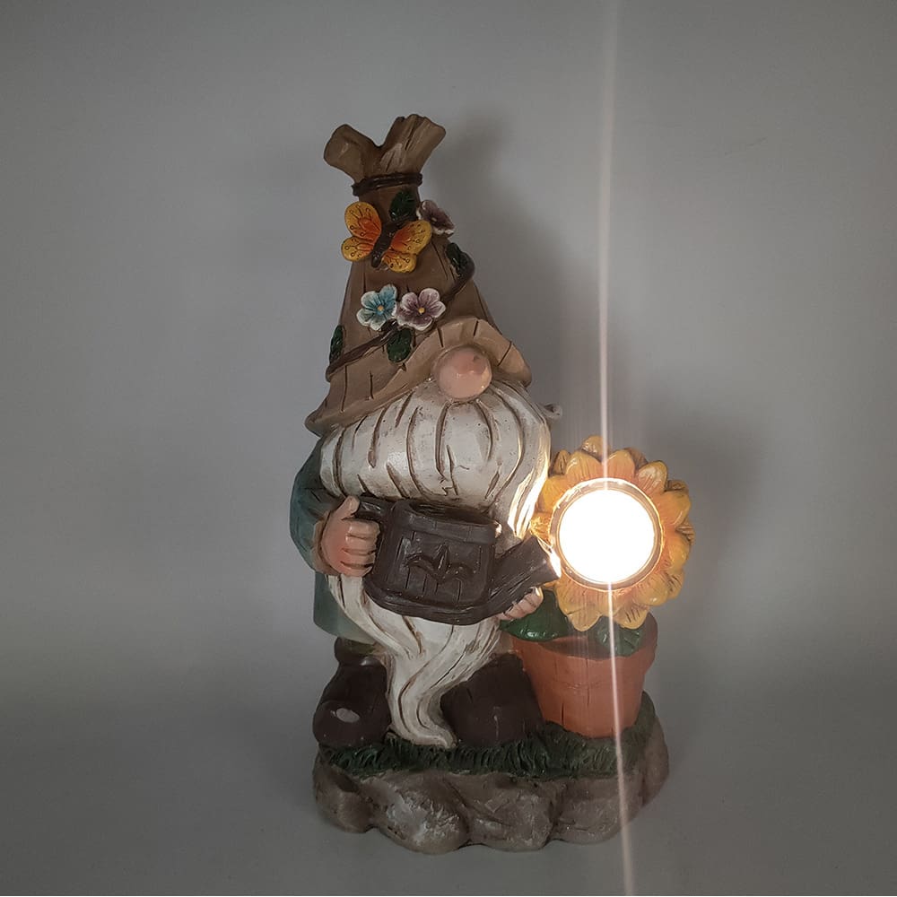 Năng lượng mặt trời ngoài trời gnome vườn gnome tưới ngoài trời bền đẹp, thân nan