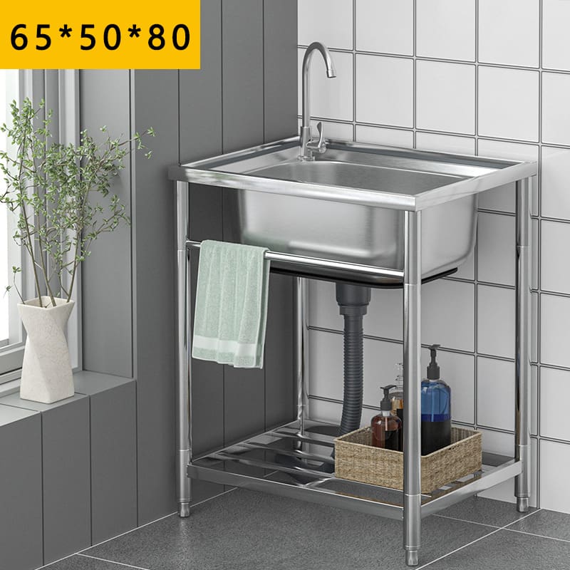 Bồn rửa đơn bằng thép không gỉ dày chậu rửa cao cấp, tiện lợi cho nhà hàng CR CR-119
