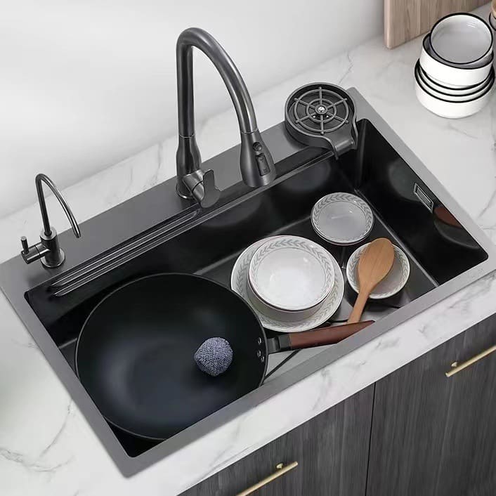 Bồn rửa chén nano nổi nhà bếp bằng thép không cao cấp, tiện lợi cho nhà hàng  CR-520
