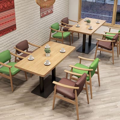 Bàn ghế Gỗ rắn trong suốt quán rượu quán trà sữa quán trà - BGCF-40