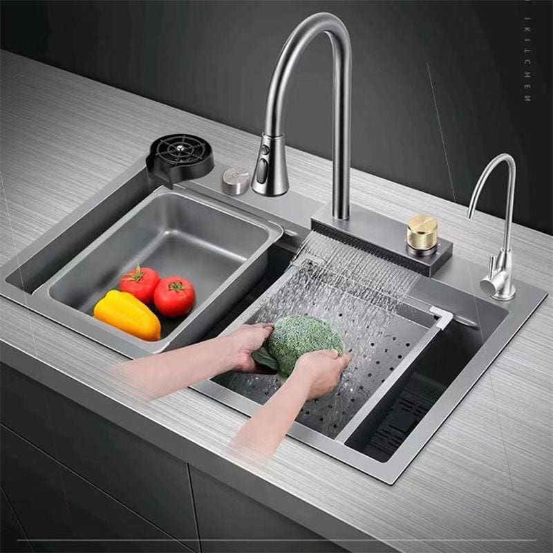 Raindance thác bồn rửa nano thép không gỉ hộ gia cao cấp, tiện lợi cho nhà hà CR-210