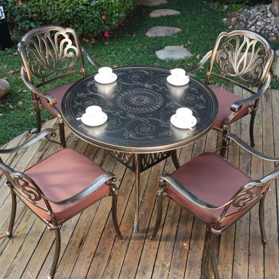 Bộ bàn ghế ngoài trời nhôm đúc sự ban công ngoài trời bền đẹp, thân thiện môi BGSV_1434