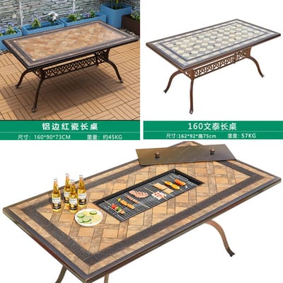 Bàn ghế ngói ngoài trời nhôm đúc sân vườn ngoài ngoài trời bền đẹp, thân thiệ BGSV_1595
