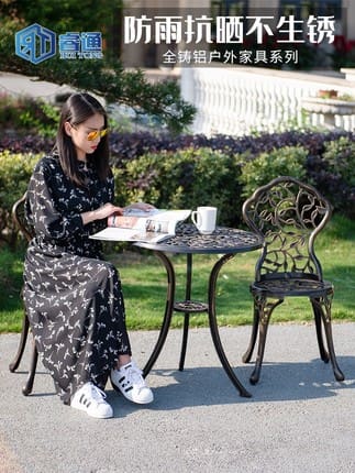 Bàn ghế nhôm đúc ngoài trời sân vườn ngoài trời ngoài trời bền đẹp, thân thiệ BGSV_1222