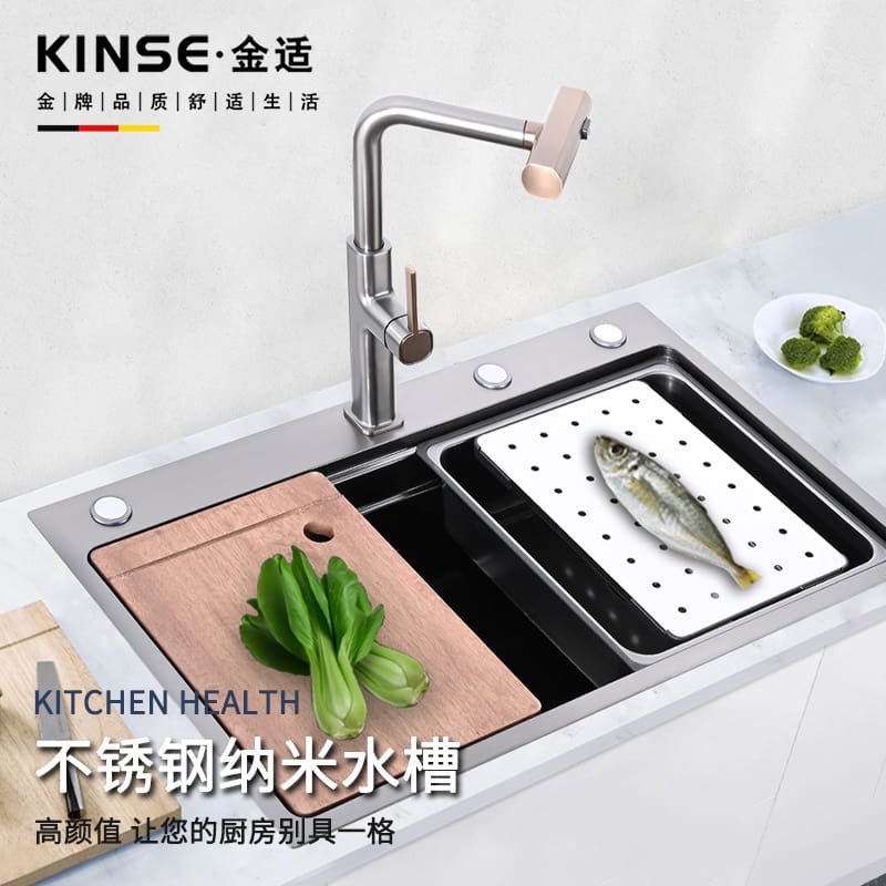 Nano dập nổi súng đen bồn rửa đặt mặt bàn cao cấp, tiện lợi cho nhà hàng CR-188