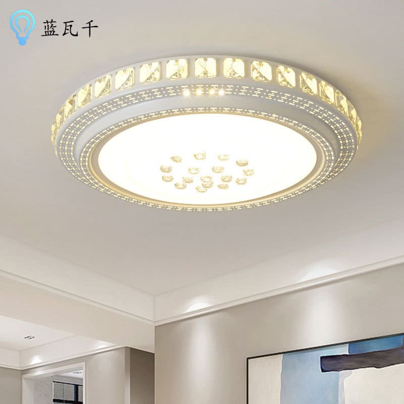 Đèn trần led hình chữ nhật pha lê phòng khách đèn tròn - DTN-938
