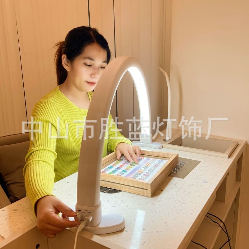 Đèn bàn nghệ thuật làm móng tay màu trắng móng tay nghệ thuật chiếu s - DDB-1033