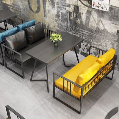 Bàn ghế phong cách công nghiệp ghế sofa cửa hàng thịt nướng - BGCF-186