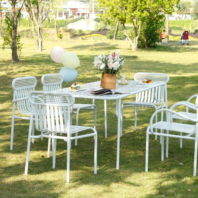 Bàn ghế giải trí ngoài trời bằng thép sân ngoài ngoài trời bền đẹp, thân thiệ BGSV_873