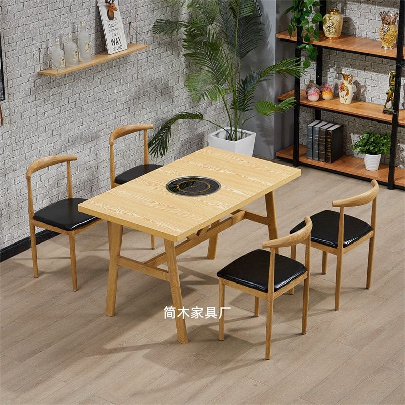 Bàn ăn có bếp nướng. bàn lẩu thương mại bếp cao cấp, tiện lợi cho nhà hàng BN-08