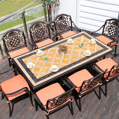 Bàn ghế nhôm đúc sân vườn ngoài trời biệt thự ngoài trời bền đẹp, thân thiện  BGSV_1238