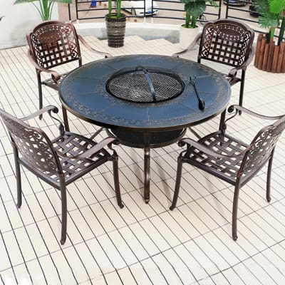 Bàn ghế nhôm đúc ngoài trời sân thượng sân vườn ngoài trời bền đẹp, thân thiệ BGSV_1203