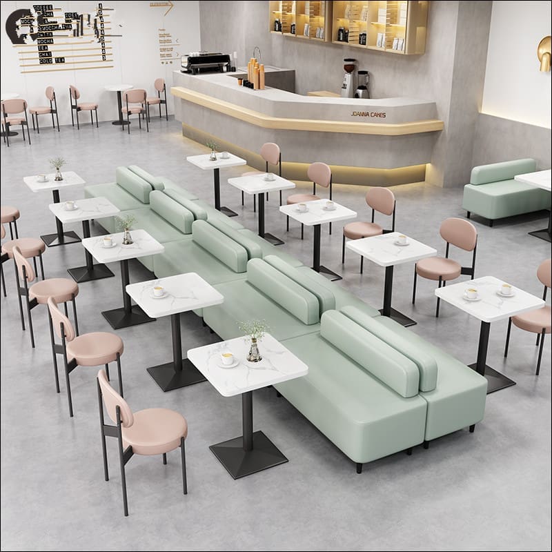 Bàn ghế Quán trà sữa thông thường chỗ ngồi ghế sô pha món - BGCF-1647