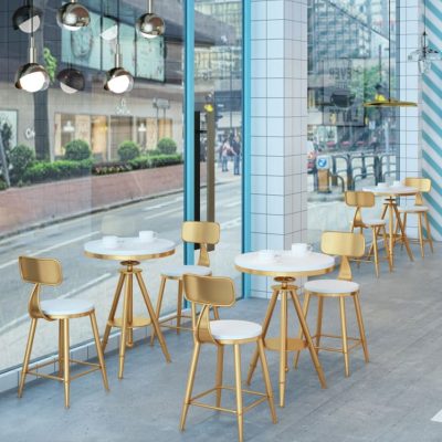 Bàn ghế Bắc Âu Cafe Ngoài Trời Ban Công Sắt Rèn Nâng Đồ - BGCF-1034