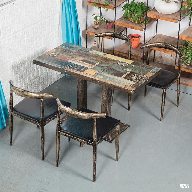 Bàn ghế Ghế Sừng Sắt Trà Sữa Món Tráng Miệng Snack Bar - BGCF-1059
