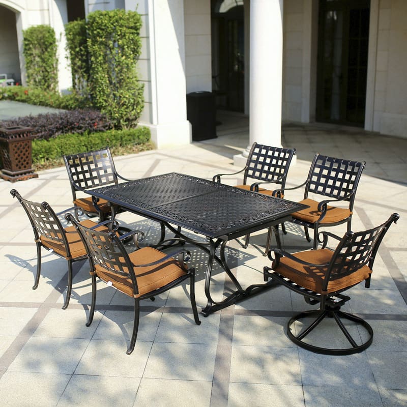 Biệt thự sân vườn bộ bàn ghế nhôm đúc bộ ngoài trời bền đẹp, thân thiện môi t BGSV_1399