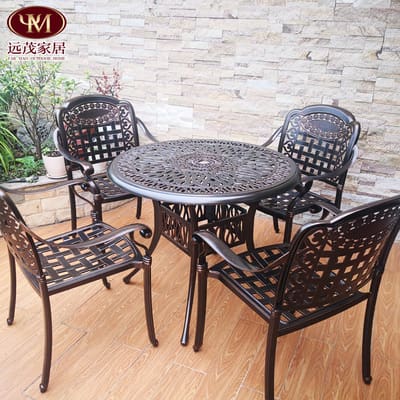 Bộ bàn ghế nhôm đúc ngoài trời sân vườn ban ngoài trời bền đẹp, thân thiện mô BGSV_1489