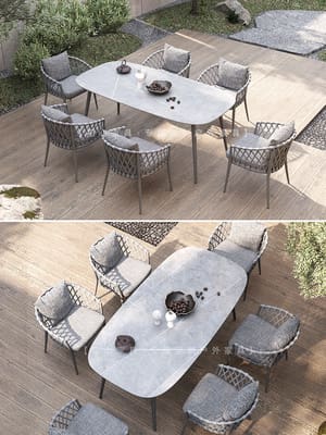 Bàn ghế ngoài trời sân vườn chống nắng sân thượng ngoài trời bền đẹp, thân th BGSV_1069