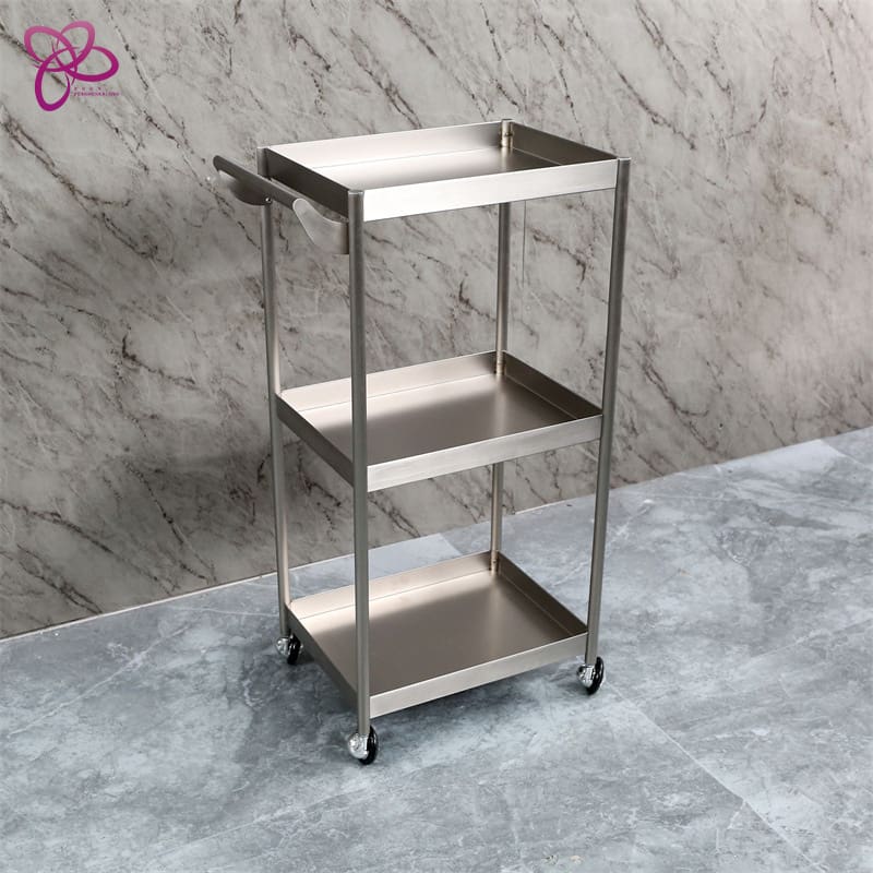 Xe đẩy làm đẹp bằng thép không gỉ, xe đẩy chất lượng cho khách sạn DKS-437