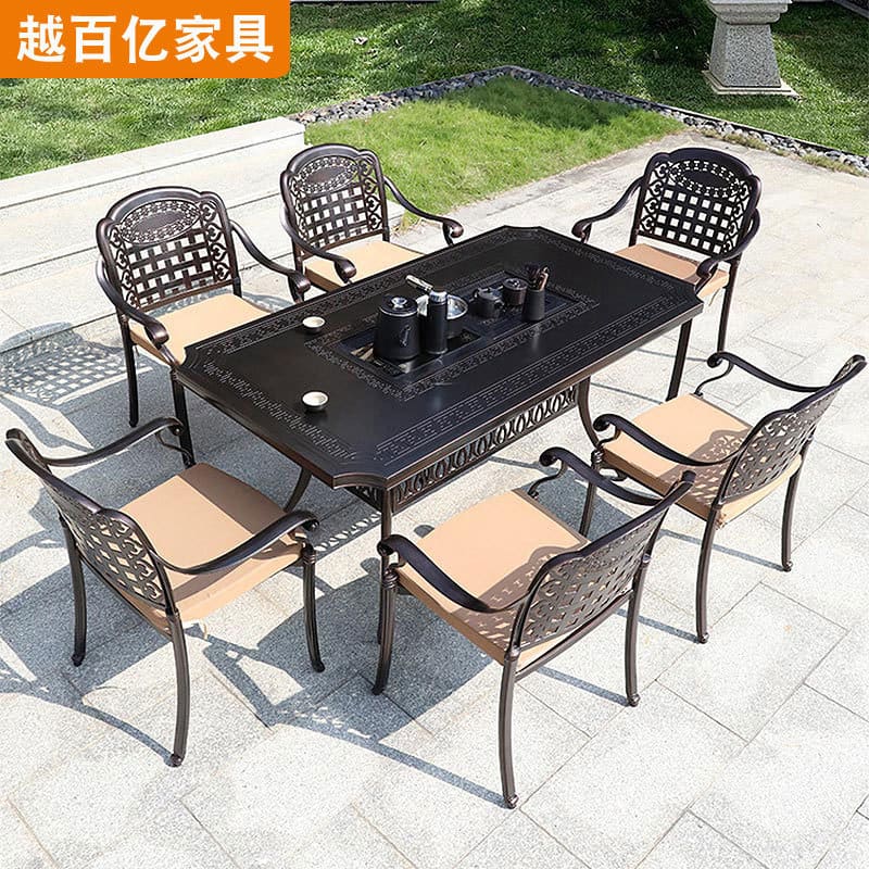 Bộ bàn ghế nhôm đúc ngoài trời sân vườn biệt ngoài trời bền đẹp, thân thiện m BGSV_1490