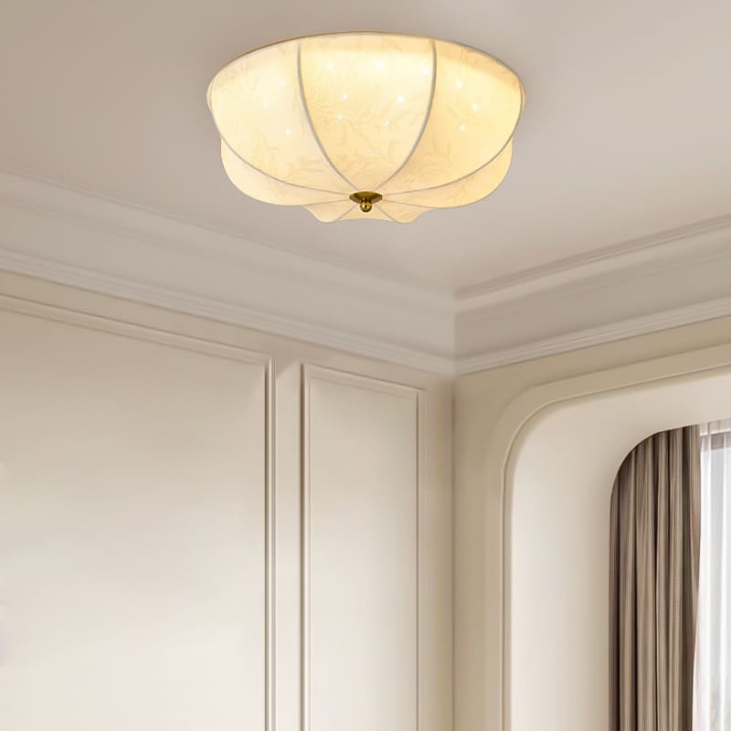 Đèn trần vải retro kiểu Pháp, phòng ngủ thời trung cổ phong - DTN-792