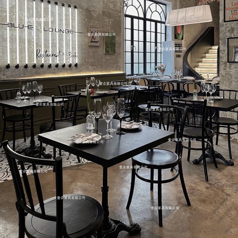 Bàn ghế Phong cách thời trung cổ bàn vuông cafe bánh món - BGCF-2039
