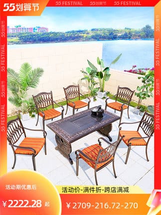 Bàn ghế fanpai bàn ghế nhôm đúc sân ngoài trời ngoài trời bền đẹp, thân thiện BGSV_1527