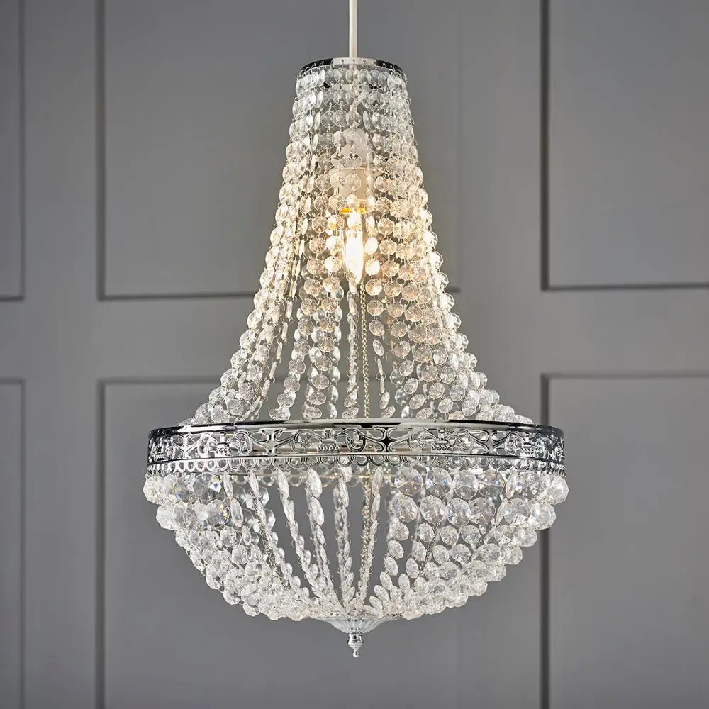 Cao Cấp Vintage Đèn Chùm Pha Lê Âm Trần Bóng Thả Ánh Sáng Dễ Lắp Charlo - DC-772