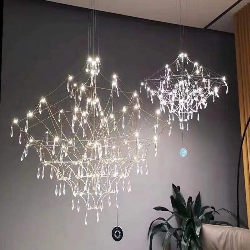 Chuẩn Tinh Đèn Chùm Bắc Âu Hậu Hiện Đại Treo Tinh Thể Đèn LED Bàn Ăn In - DC-246