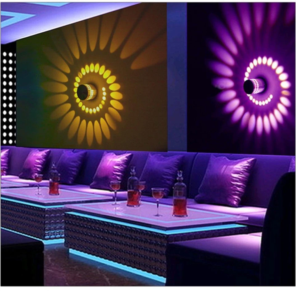 Đèn RGB Xoắn Ốc Lỗ Đèn LED Dán Tường Hiệu Ứng Đèn Tường - DTN-103