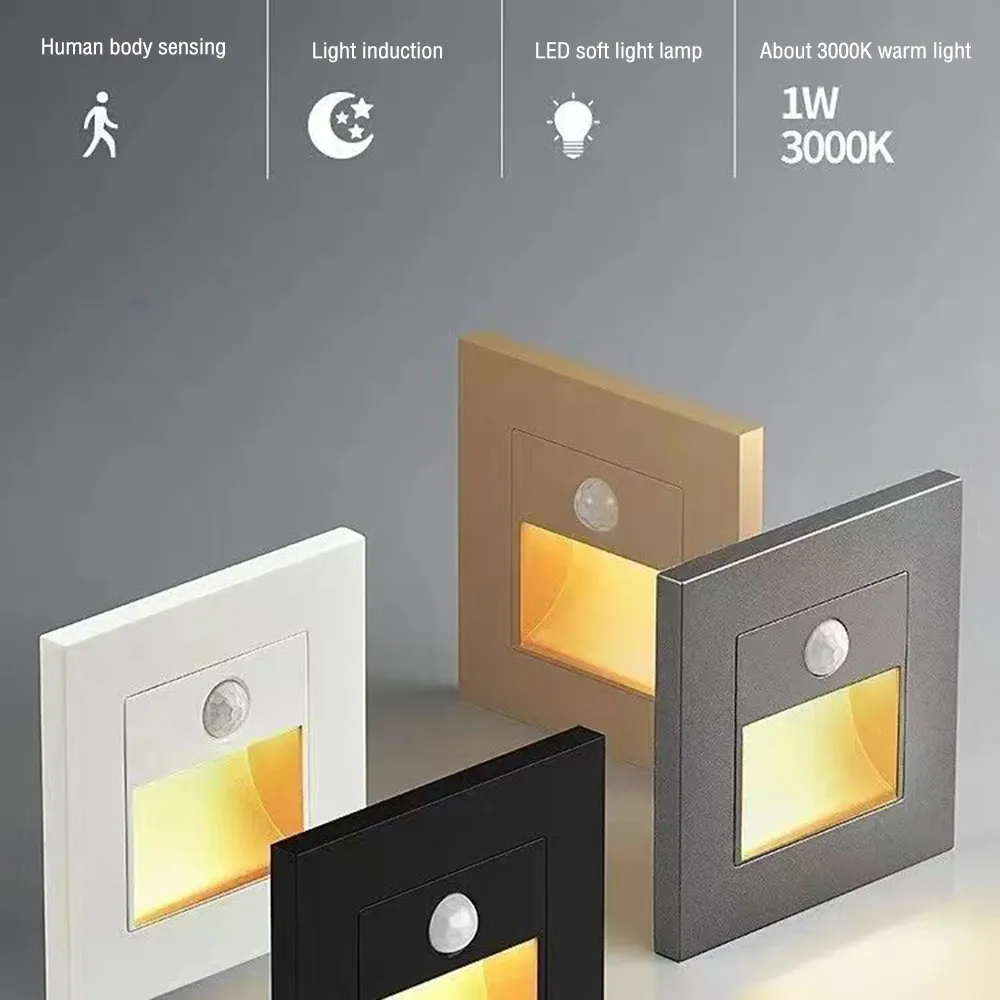 Đèn tường LED âm trần Cảm biến chuyển động PIR Cầu thang Vỏ - DTN-107
