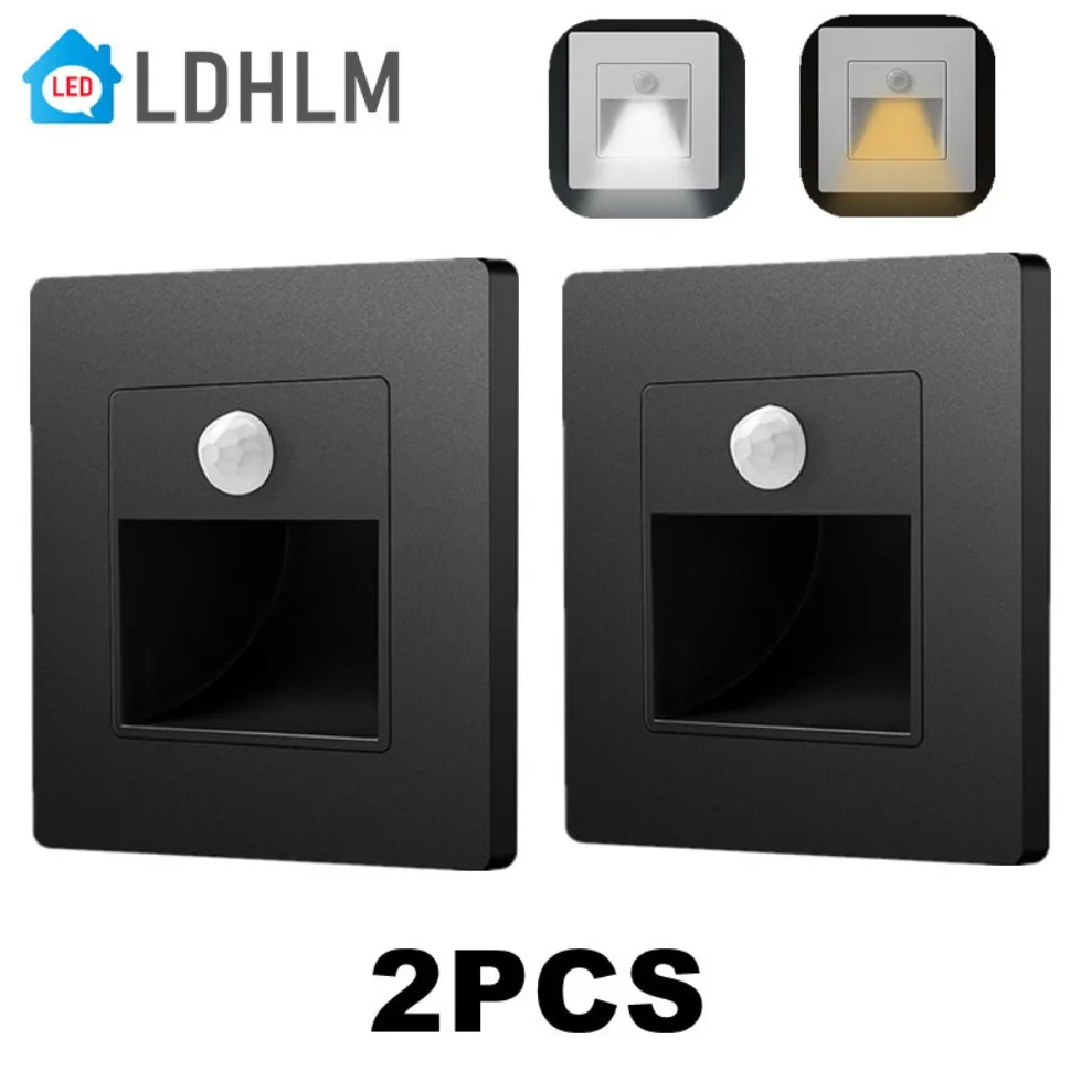 Đèn tường LED âm trần Cảm biến chuyển động PIR Cầu thang Vỏ - DTN-306