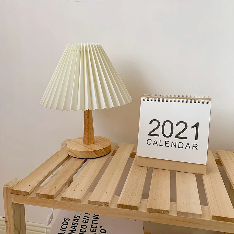 Đèn Retro Giấy Gỗ Ngoài Đèn Mờ Hàn Quốc Xếp Ly Đèn Bàn Sáng Tạo Phòng N - DDB-10