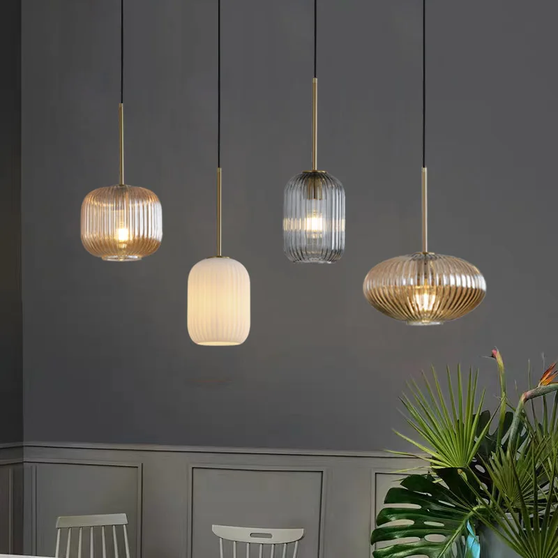 Retro nhà hàng đầy màu sắc LED Kính đèn mặt dây chuyền Sáng Tạo Đèn phò - DC-273