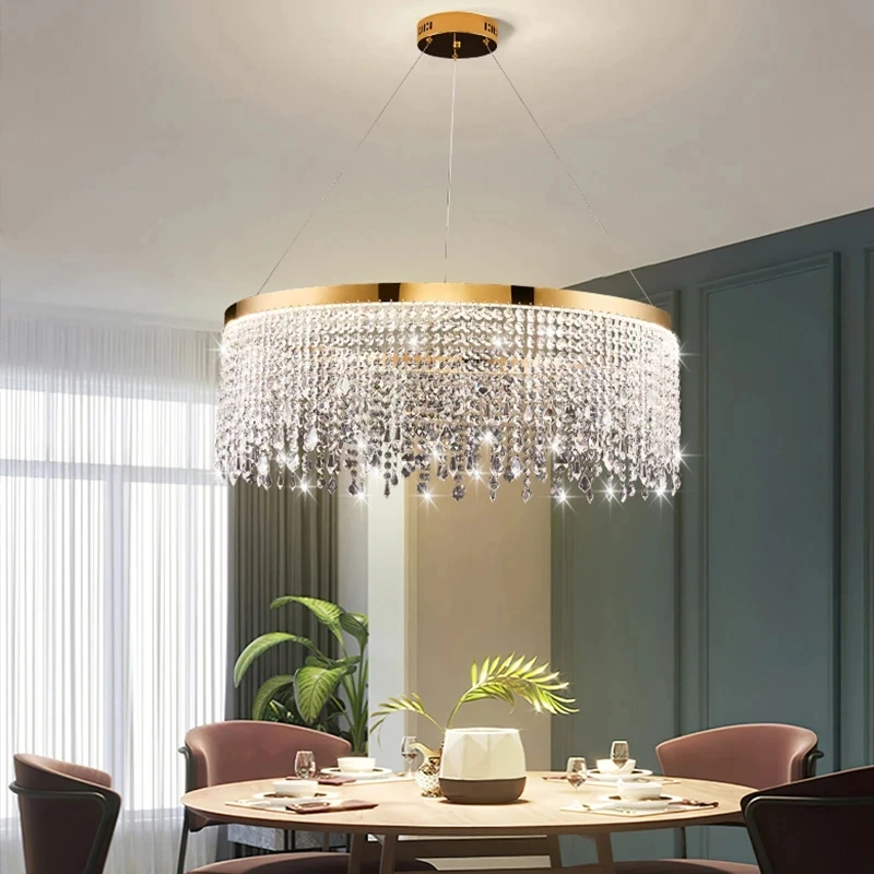 Hoàng Gia Bắc Âu Led Lustre Mặt Dây Đèn Sang Trọng Đèn Chùm Pha Lê Cho - DC-578