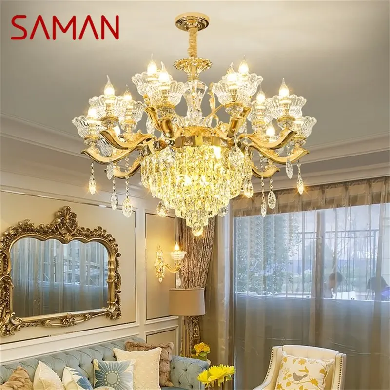 SAMAN Đương Đại Đèn Chùm Vàng Cao Cấp Nến Mặt Dây Đèn LED Pha Lê Đèn ch - DC-169