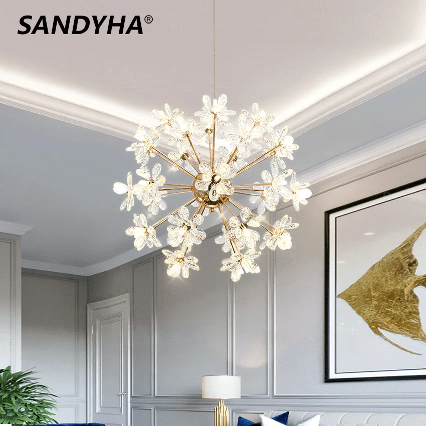 SANDYHA LED Hiện Đại Sang Trọng Đèn Chùm Pha Lê Bồ Công Anh Bóng Tròn M - DC-232