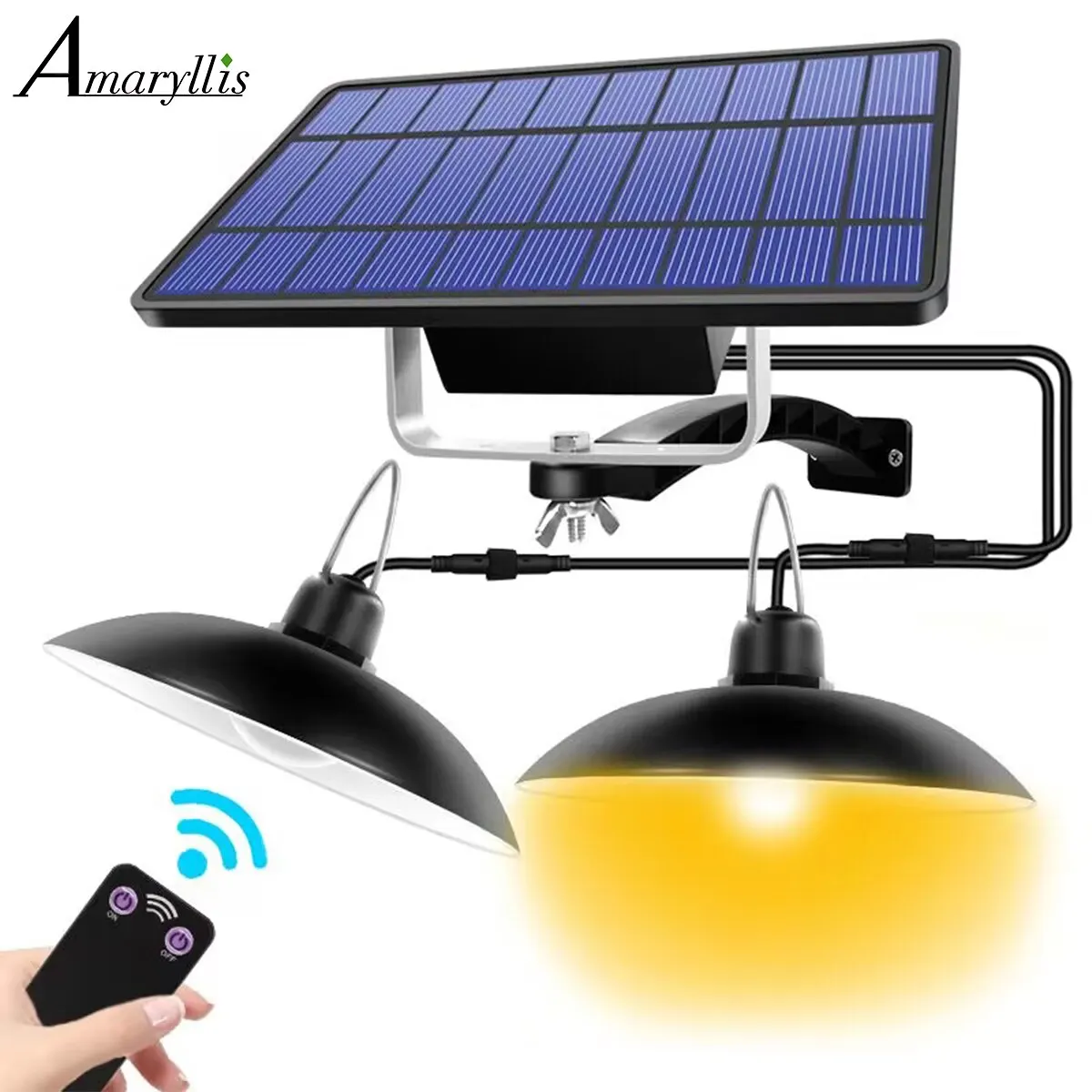 Đèn mặt dây chuyền năng lượng mặt trời Đầu đôi được nâng - DTN-495