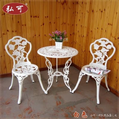 Bàn ghế nhôm đúc kiểu dáng châu âu, hoa văn hoa hồng ngoài trời bền đẹp, thân BGSV_1135