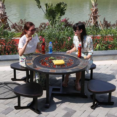 Bàn ghế nướng ngoài trời sân vườn bàn ghế ngoài ngoài trời bền đẹp, thân thiệ BGSV_1270