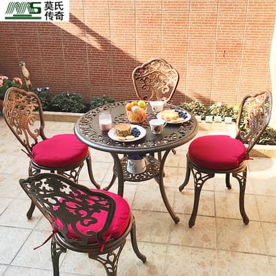 Bàn ghế nhôm đúc ngoài trời biệt thự sân vườn ngoài trời bền đẹp, thân thiện  BGSV_1167