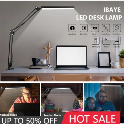 Đèn bàn LED USB 10W Đèn bàn xoay kim loại chăm sóc mắt có kẹp đèn đọc - DDB-213