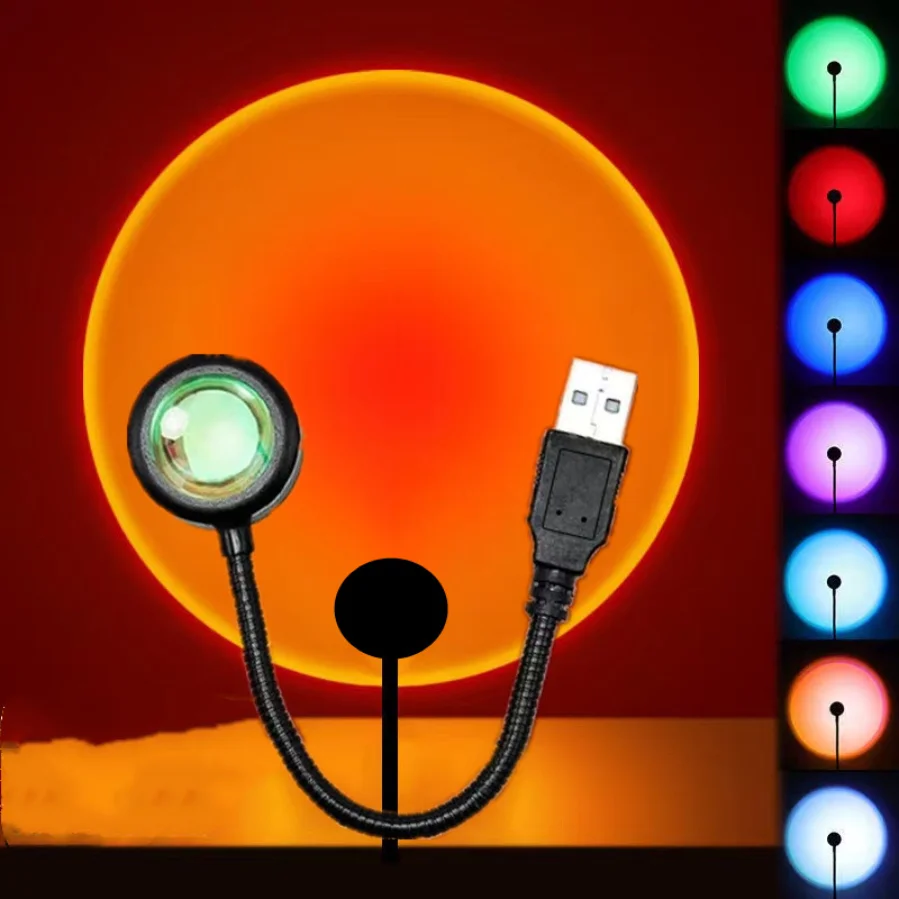 USB Hoàng Hôn Đèn LED Rainbow Neon Đèn Ngủ Máy Chiếu Chụp - DTN-358