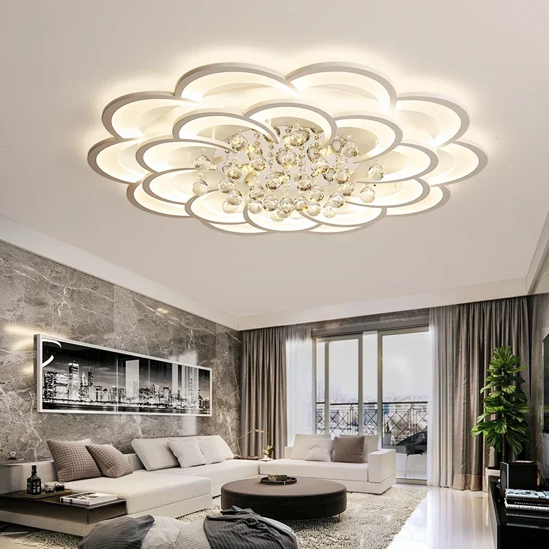 Đèn LED Trắng Ốp Trần Đèn Chùm Pha Lê Phòng Khách Phòng Ngủ Tròn Ốp Trầ - DC-202