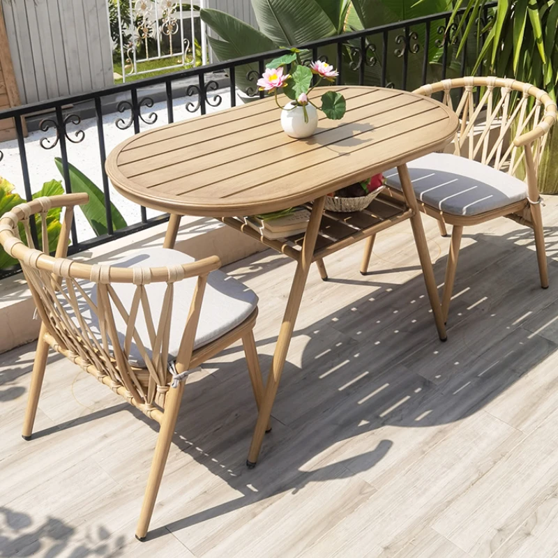 Bàn ghế Yuanmao ban công bộ bàn ghế nhỏ ba món, sân trong - BGCF-2050
