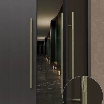 Tay nắm cửa kính phong cách Trung Hoa – Mạ vàng hồng, giả đồng cao cấp cho khách sạn và cửa gỗ nguyên khối