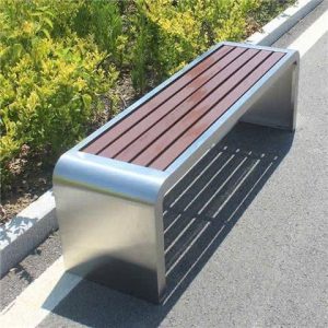 Ghế công viên inox không tựa gỗ nhựa cao cấp mã GCV_00051